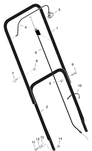 Handle Assembly Diagram and Parts List for 20111X92B 2001 Briggs and Stratton Lawn Mower